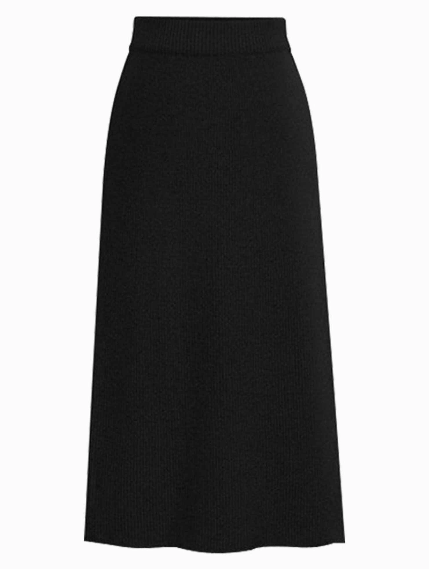 Casual Button-Down Smooth Stitching SLIT BACK HIGH WAIST BAND WARM LONG SKIRT