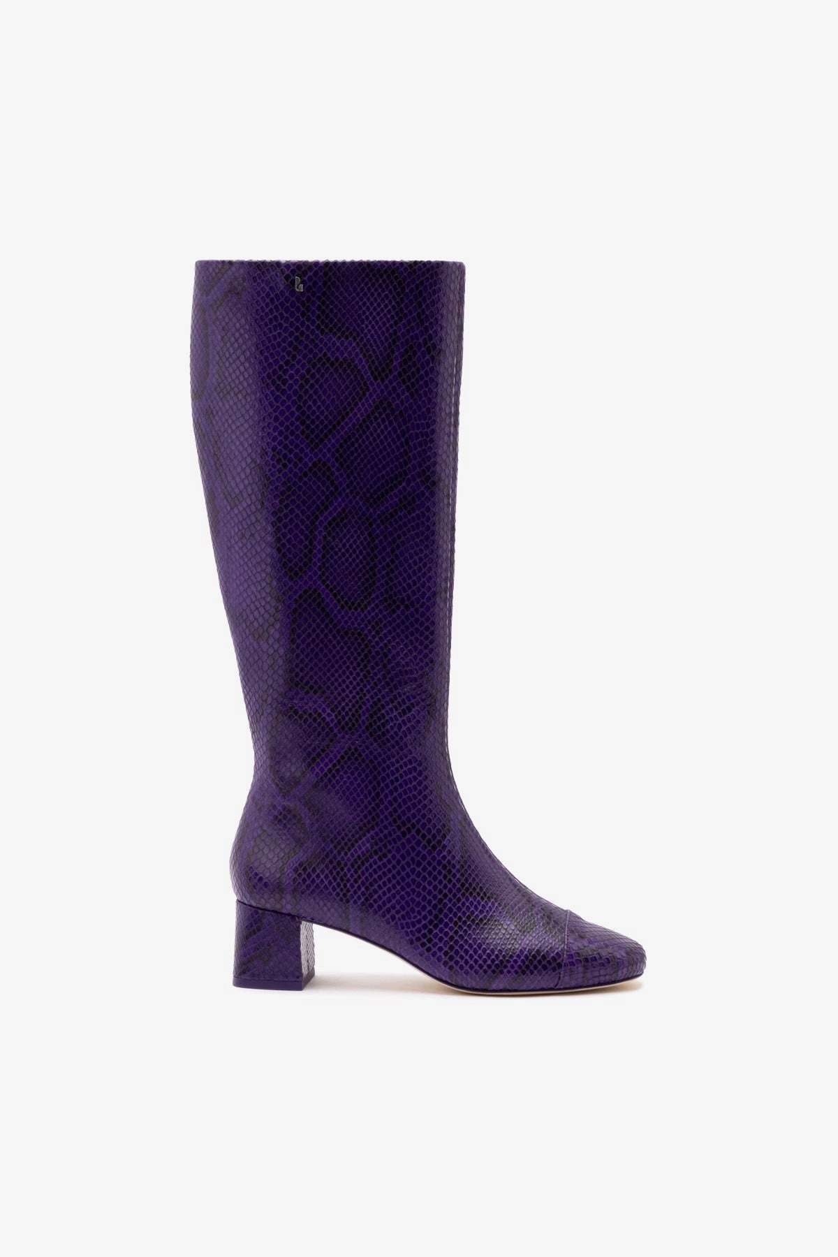 Edie Boot In Eggplant Python Embossed Leather Step Light