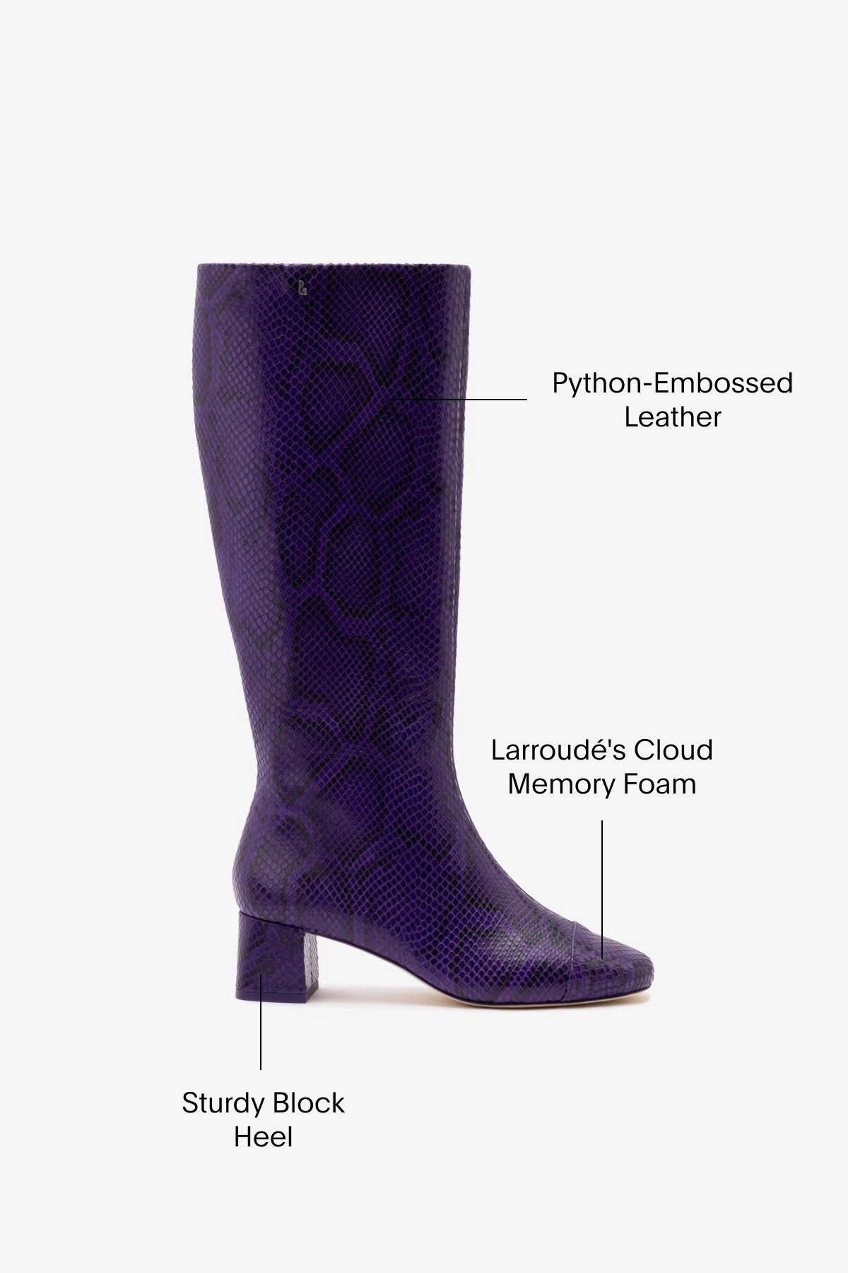 Meta Move Flexible Fit Active People Edie Boot In Eggplant Python Embossed Leather