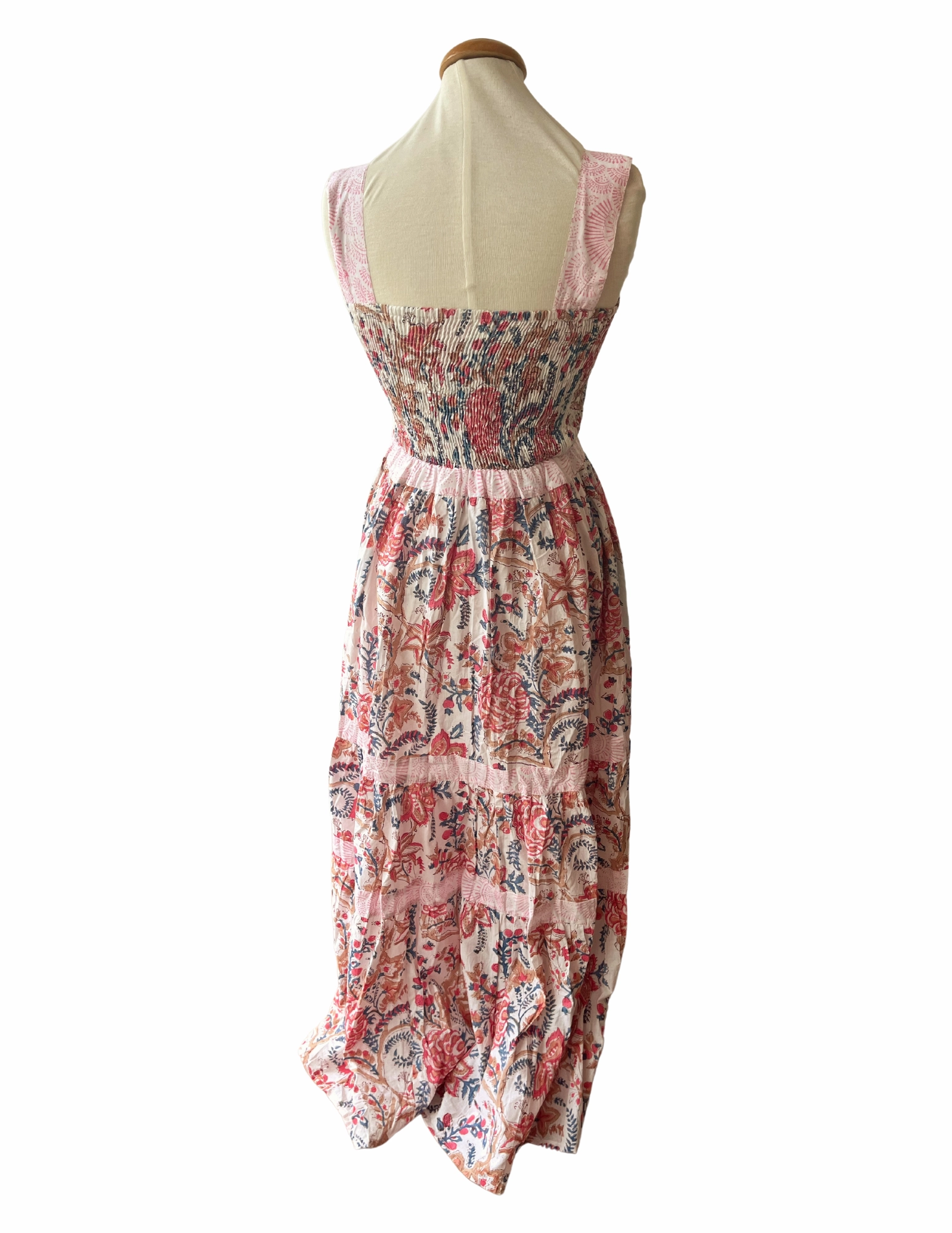 Notting Hill Maxi Dress Hibiscus Vine Cloud Light Grace Base