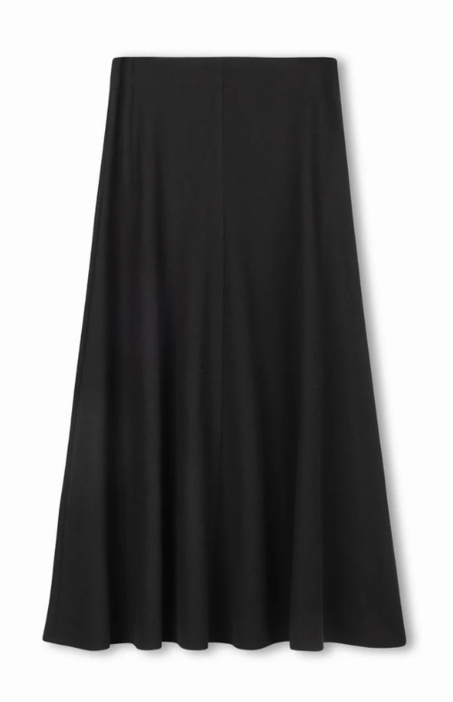 Photoshoot Ready Shirred Back Georgette Black Vilo A Line Skirt W-20467