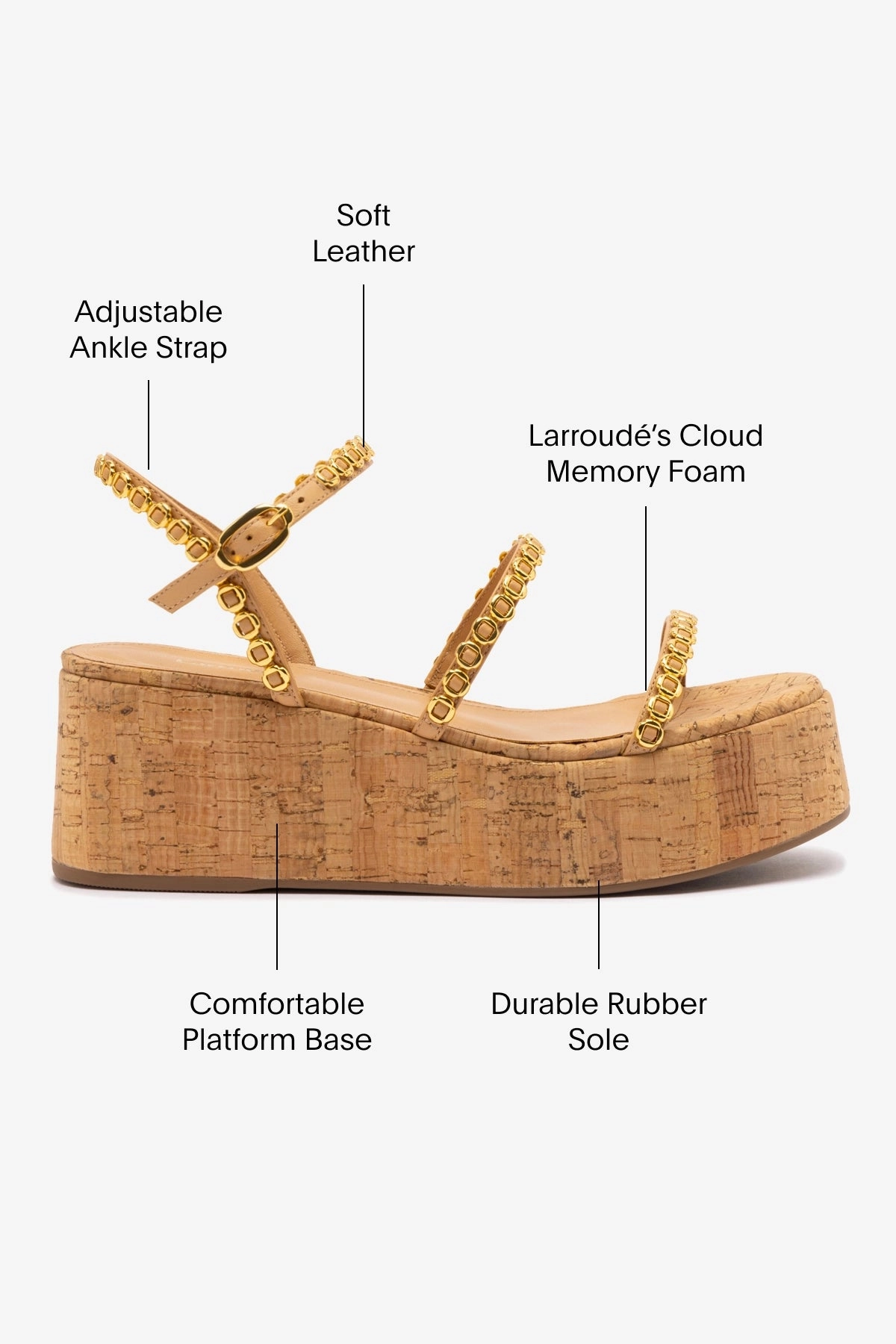 Stage Glow Garden Mood Gio Milanina Flatform In Tan Leather and Natural Cork