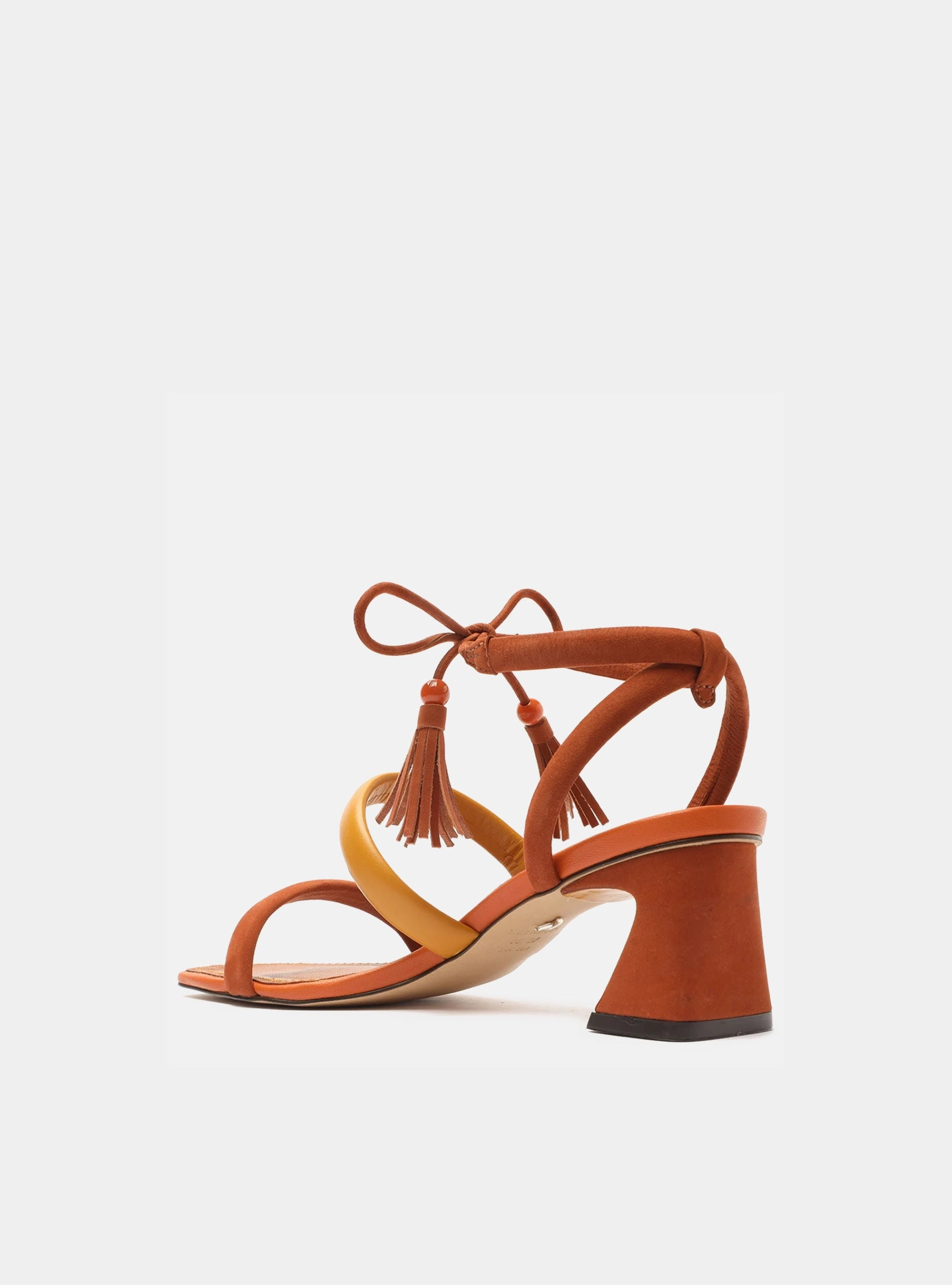 Puncture Resistant Midsole Slip Resistant Tread Pattern Lenny Leather Frin  Block Sandal