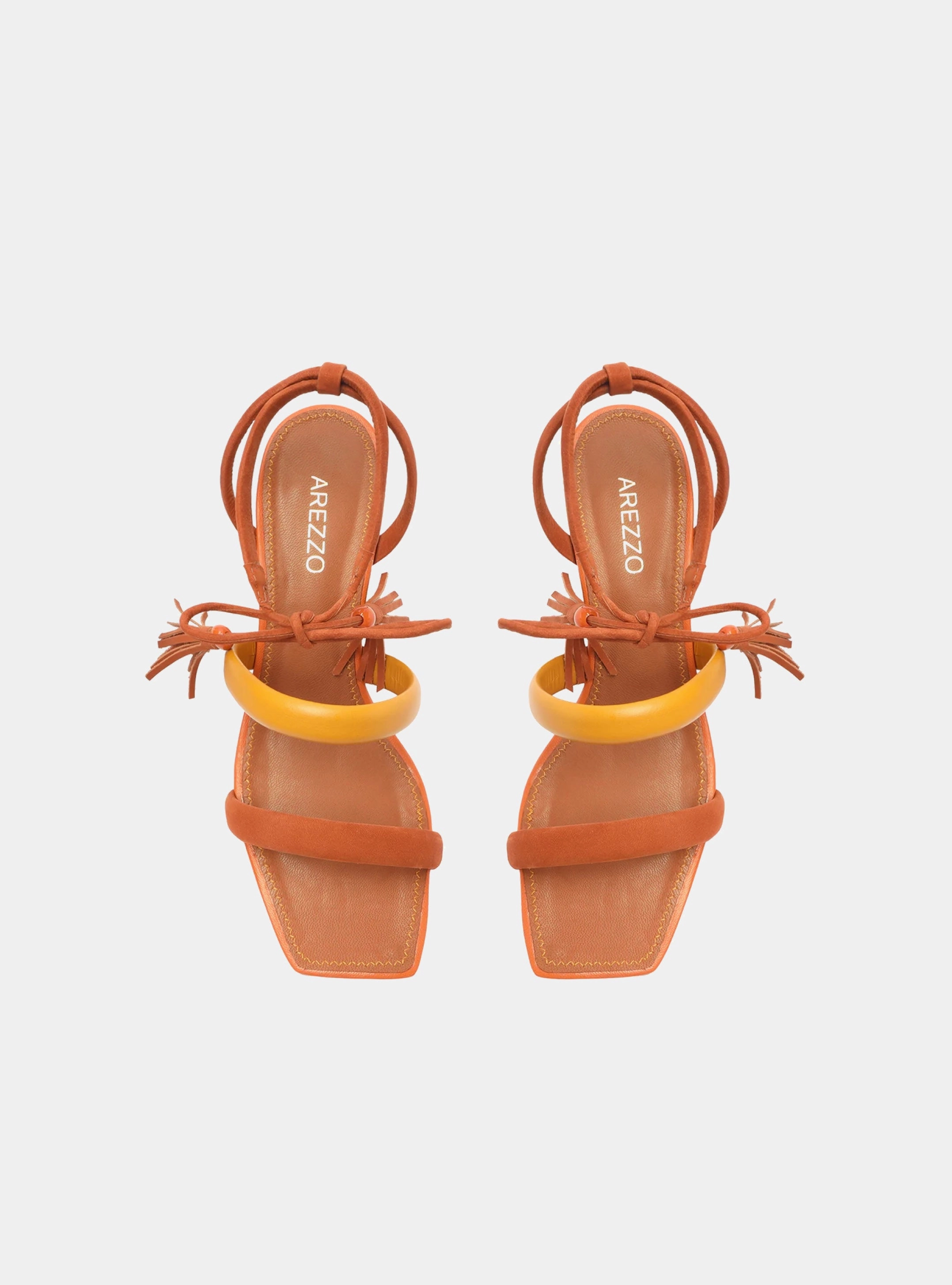 Light Arch Lenny Leather Frin  Block Sandal