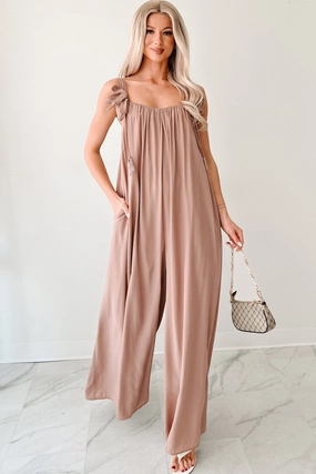 Elegance In Motion Sleeveless Flowy Jumpsuit (Mocha) FlexibleCuff