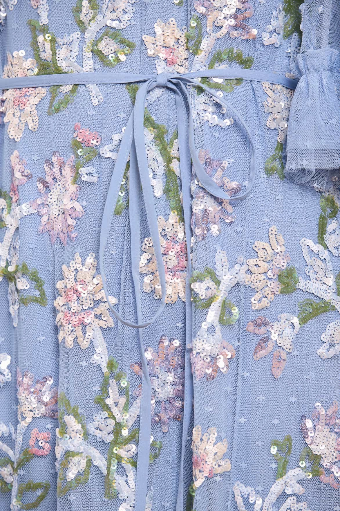 Sequin Dandelion Gloss Ballerina Dress Vibrant Form Blue Sky