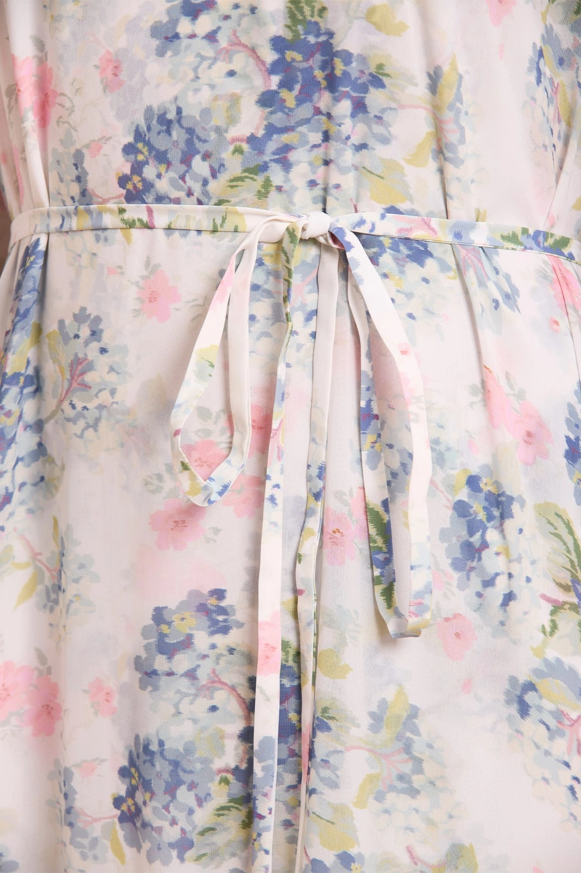 Hydrangea Chiffon Round Neck Ankle Gown Chill Friendly