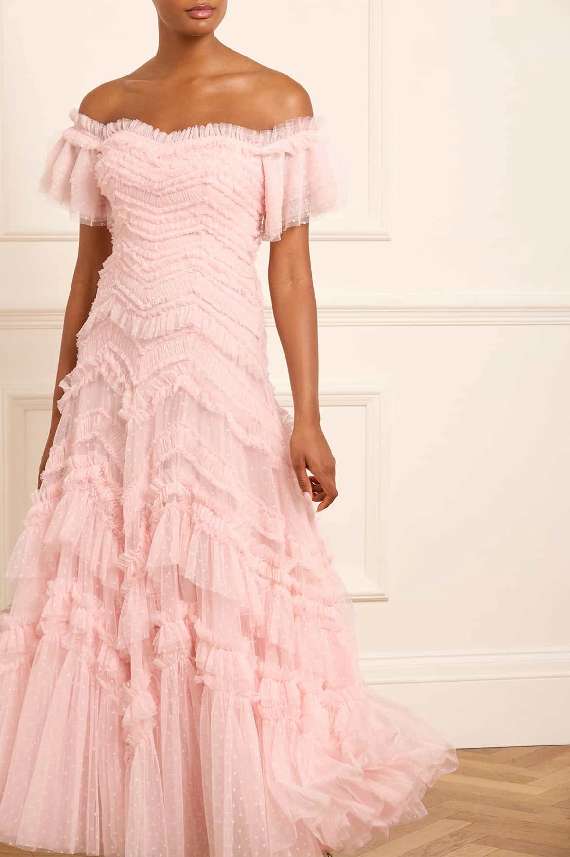 Elia Off-Shoulder Gown Comfortable Look