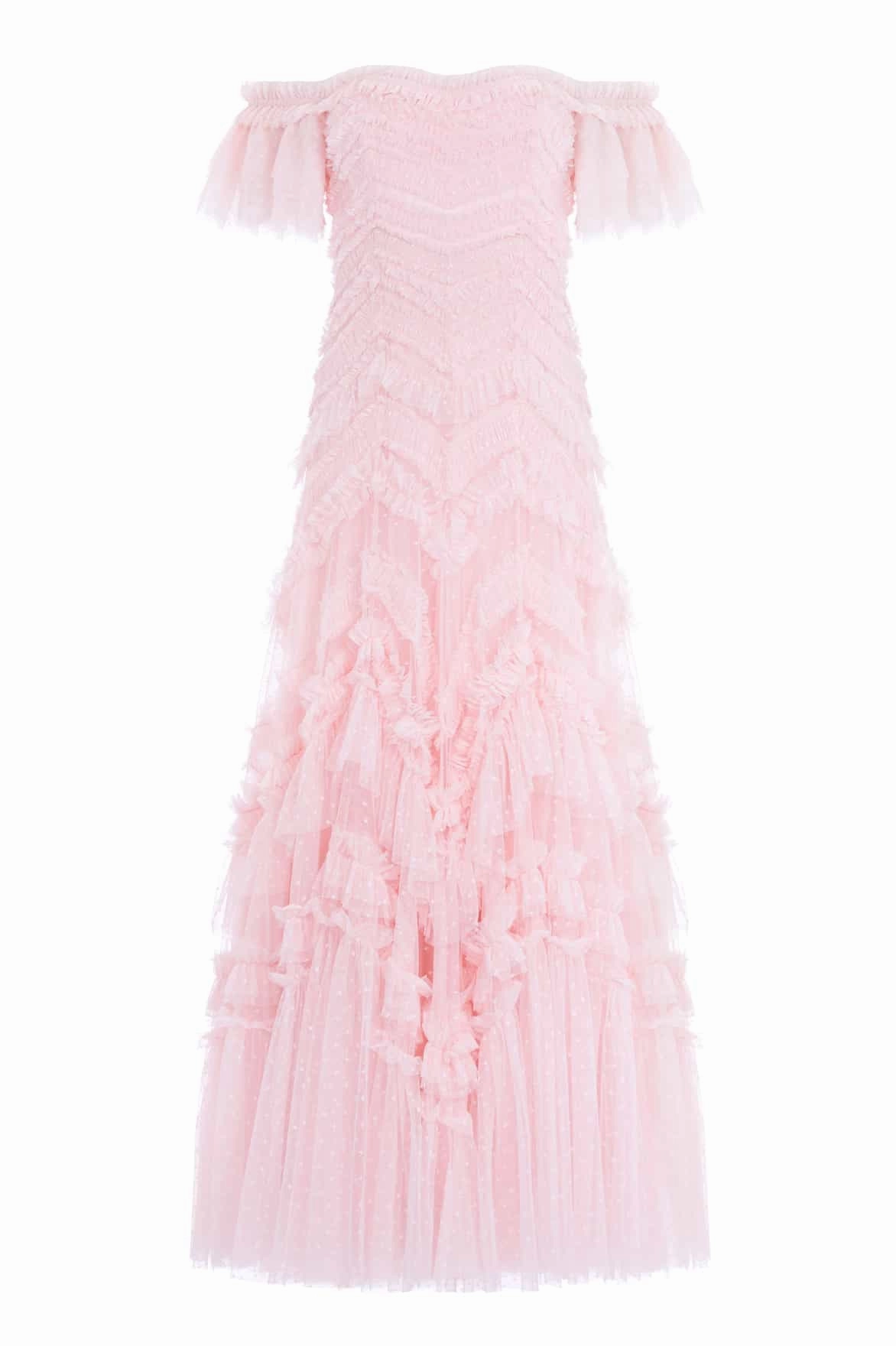 Flattering and Chic Zip Closure Elia Off-Shoulder Gown