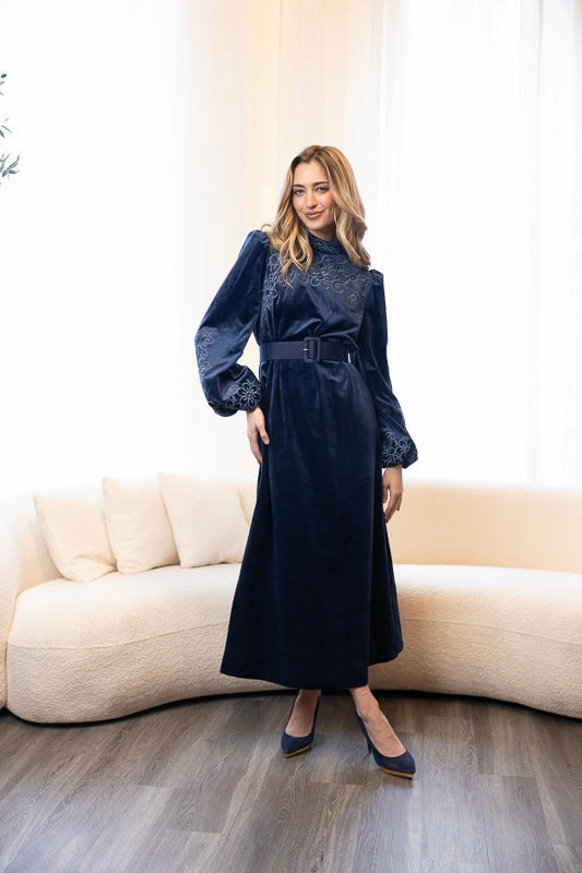 Elizabeth Velvet Dress Olive Fresh Easy Comfort