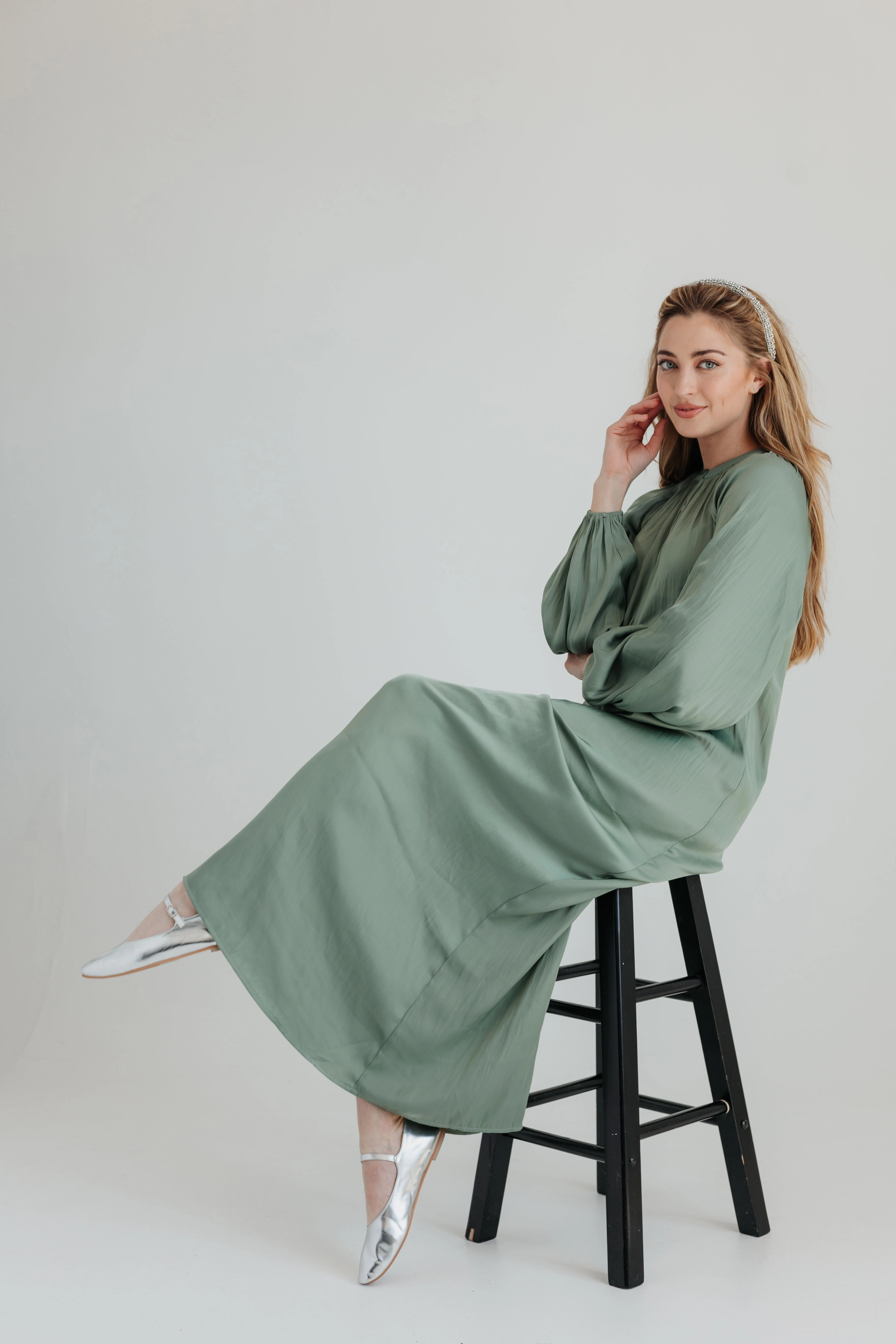 DoubleLayeredMaterial Fresh Look Ella Maxi Dress - Sage
