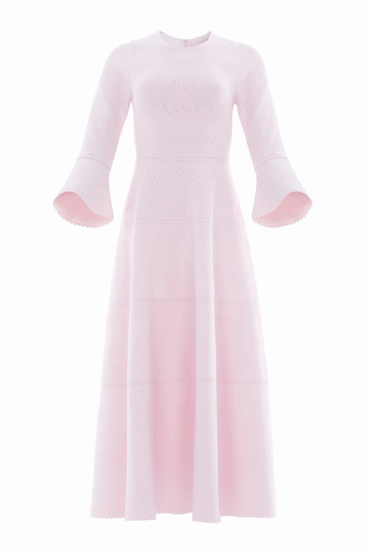 Pretty Pointelle Knit Ankle Gown Dropped-Waist
