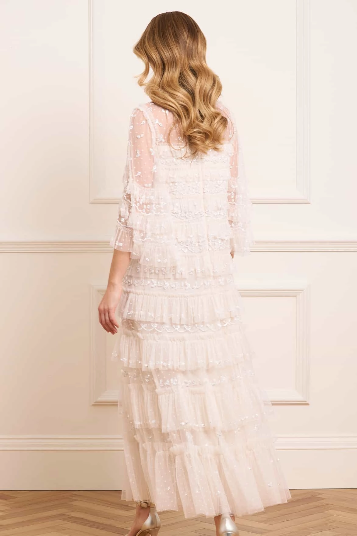 Emily Lace Ankle Gown Crinkle Effect Dreamy Touch