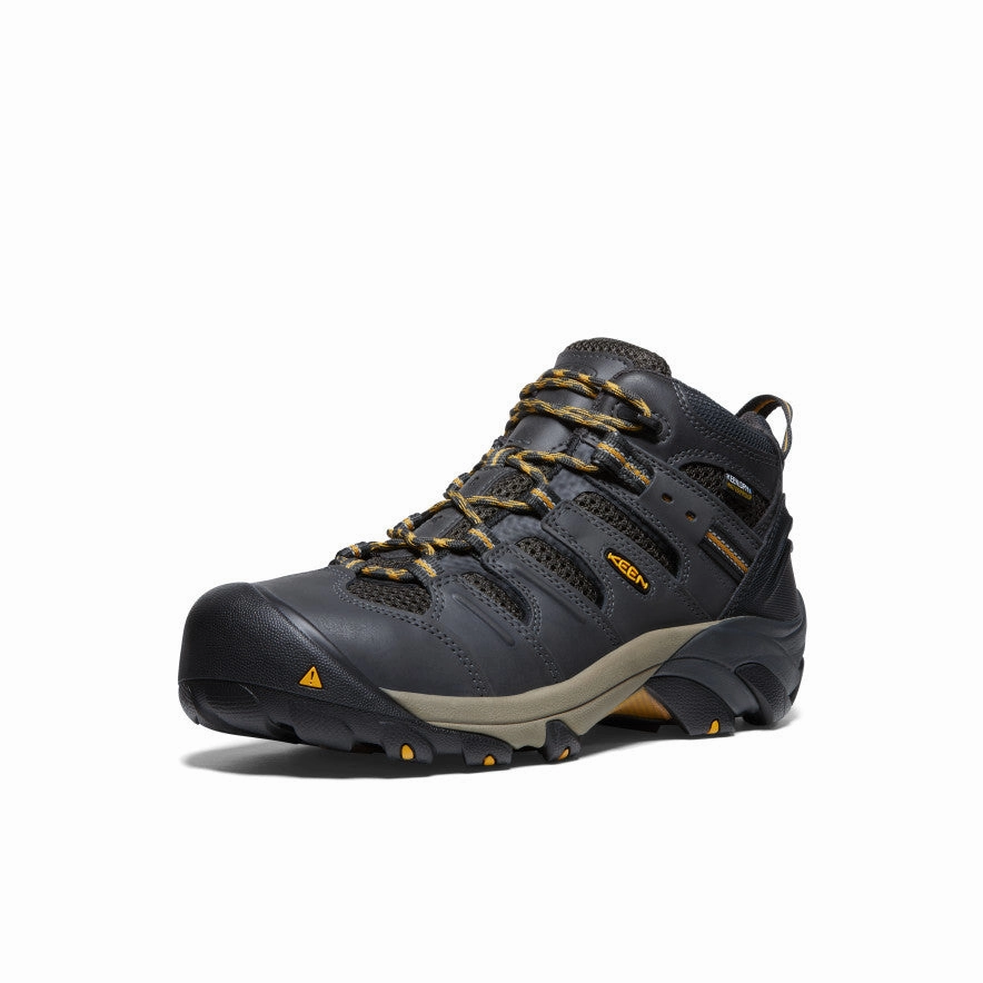 Men's Lansing Mid Waterproof (Steel Toe)  |  Raven/Tawny Olive Light support