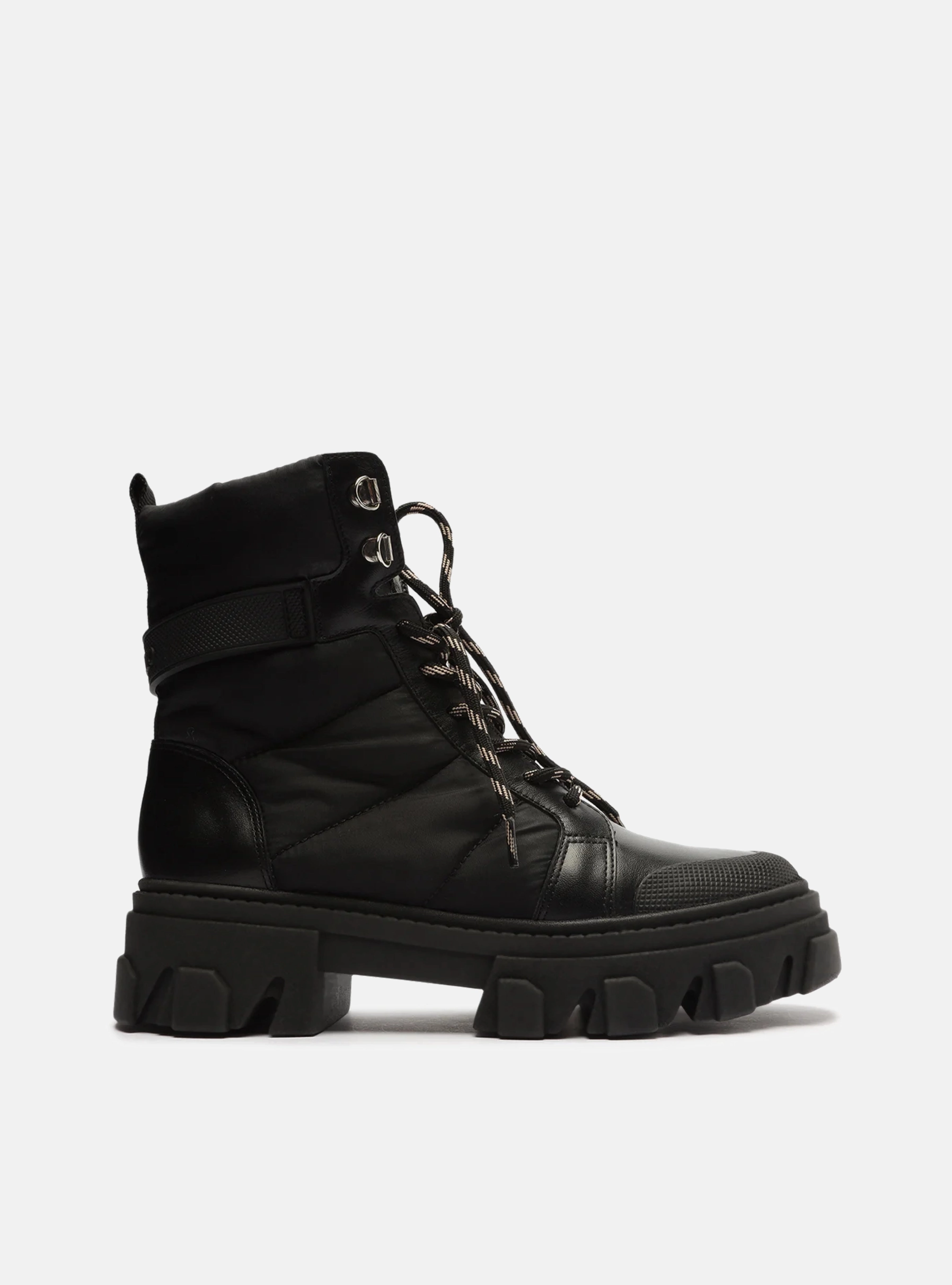 Liv Leather Bootie Utility Design Double Stitched Seams