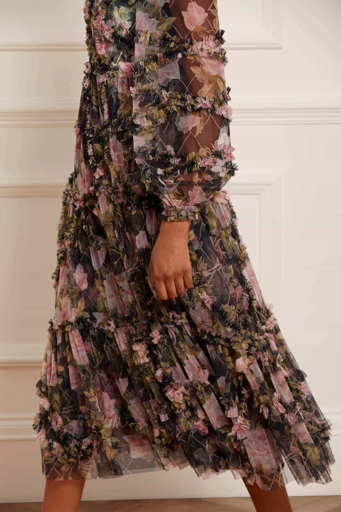 English Rose Diamond Ruffle Ballerina Dress Fresh Tones