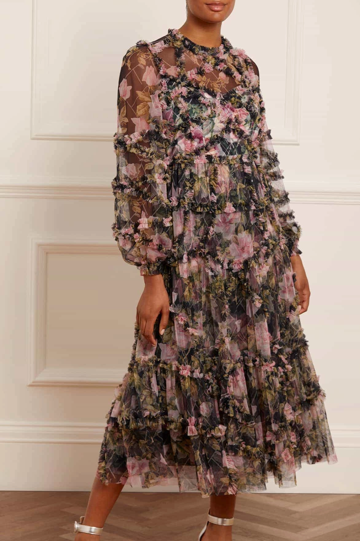 English Rose Diamond Ruffle Ballerina Dress City Essential Youthful Look