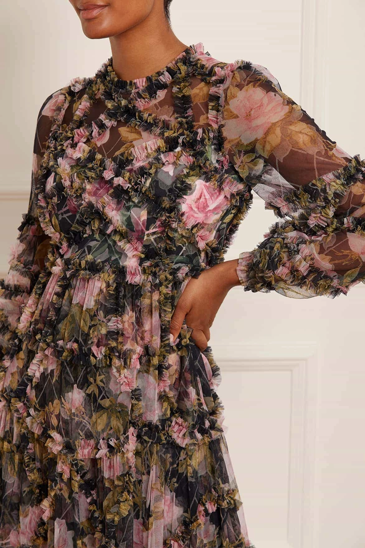 English Rose Diamond Ruffle Gown Spring Mood