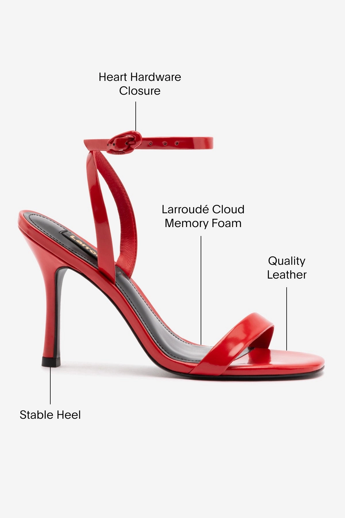 Veronina Sandal In Scarlet Patent Leather Galaxy Tone Thermal Insulation Layer
