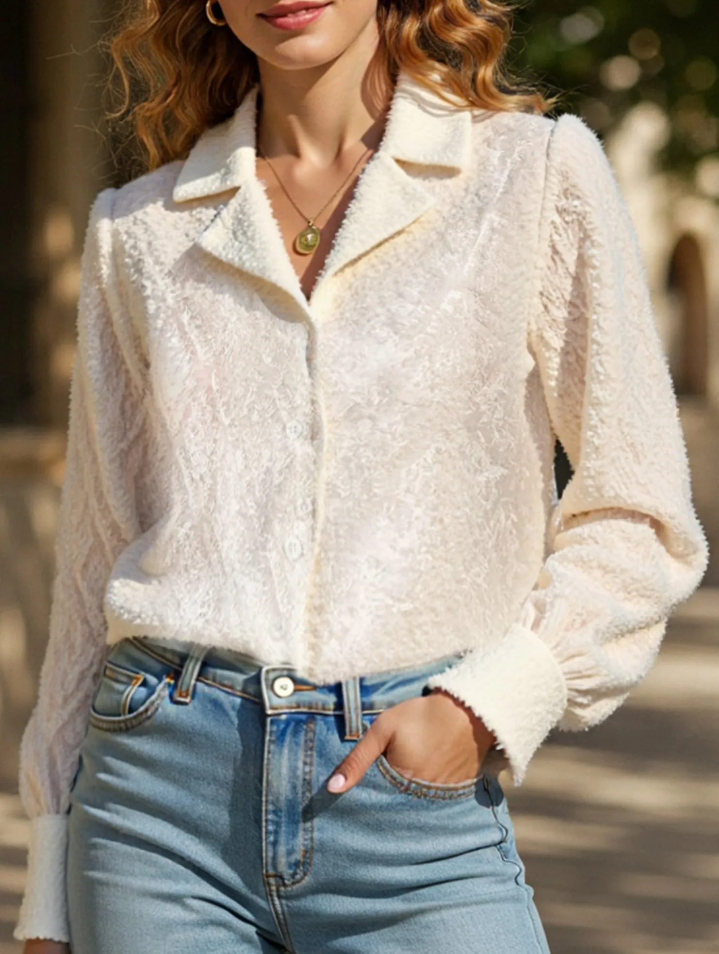 Diamond check suit collar cardigan long-sleeved shirt RelaxedFit NonRestrictive Armholes