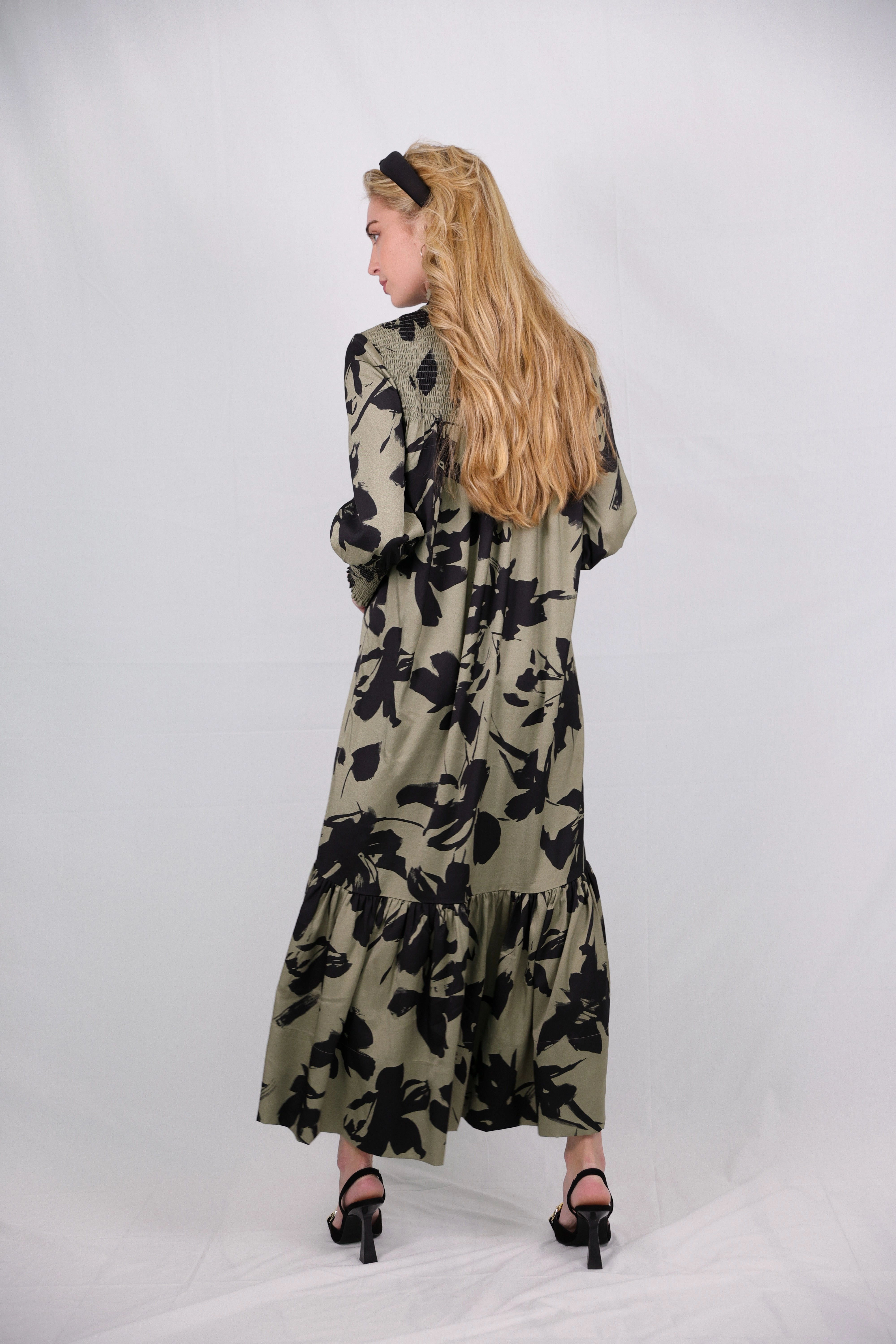 Esme Hunter Floral Maxi Dress Office Wear Organic-Fabric