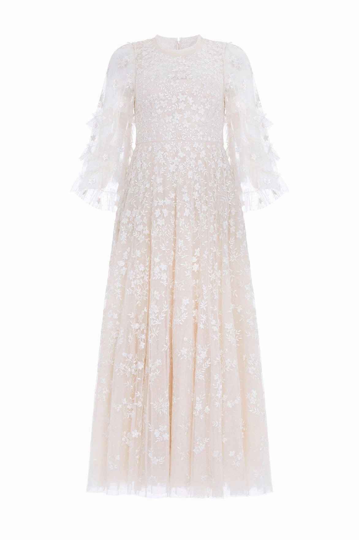 ConvertibleNeckline Everett Bloom Round Neck Ankle Gown