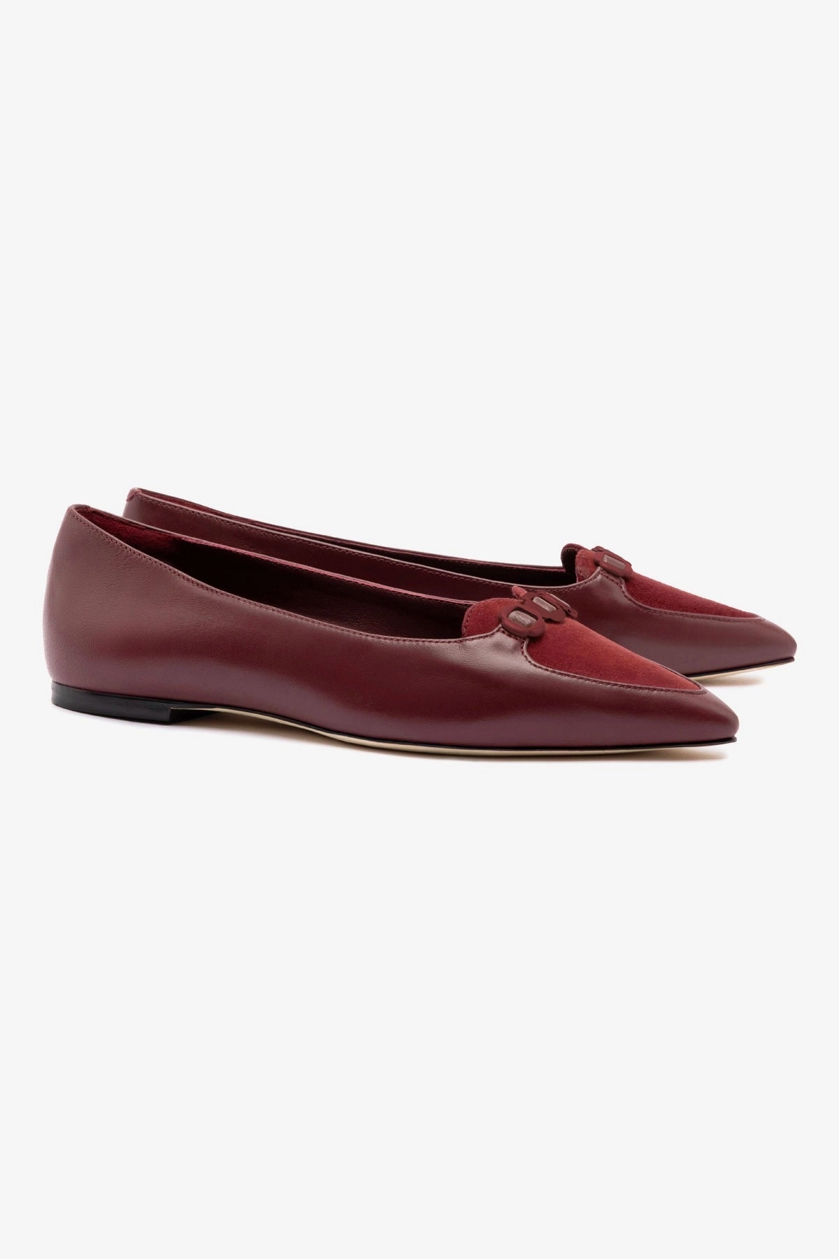 Audrey Flat In Burgundy Leather Padded Comfort Standing Workers