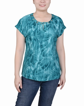 Non Chafe Armholes LoopwheelFabric Extended Sleeve Top With Grommets