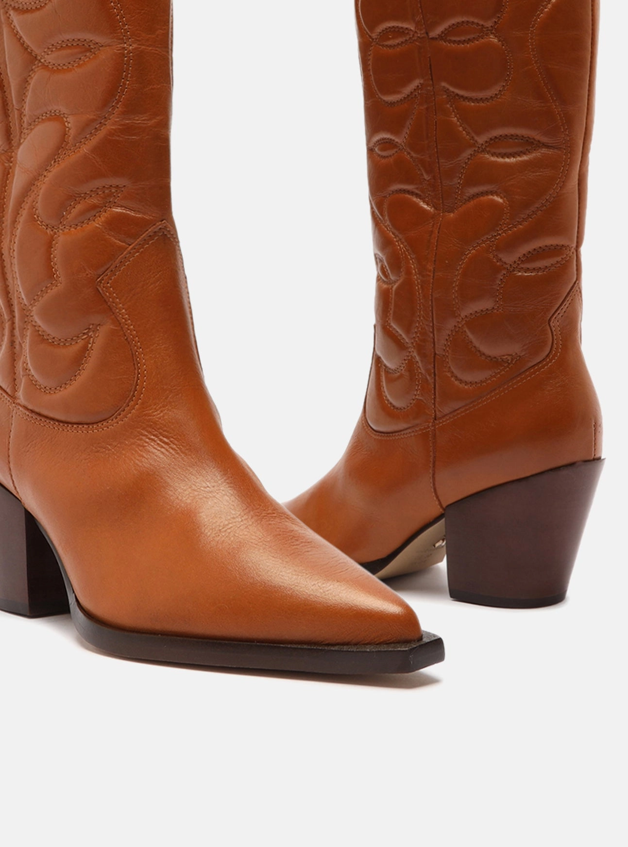 Abigail Leather Block Boot Anti Odor Work Commute Indoor Use