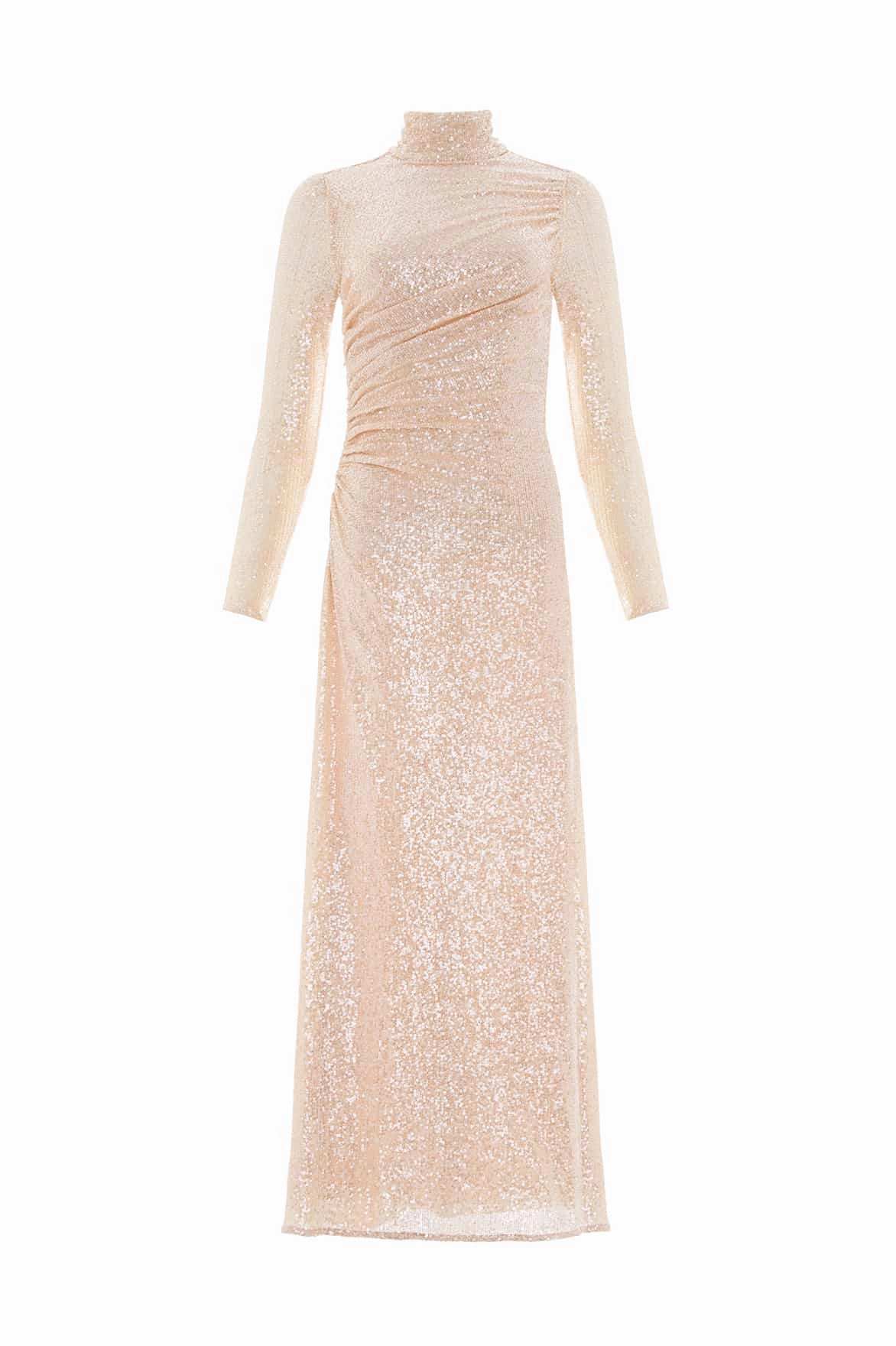 Relaxed and Elegant Elegant Vibe Malia Turtleneck Ankle Gown