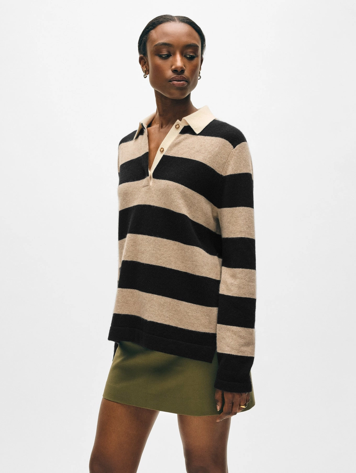 QuickDrying CASHMERE RUGBY STRIPE POLO