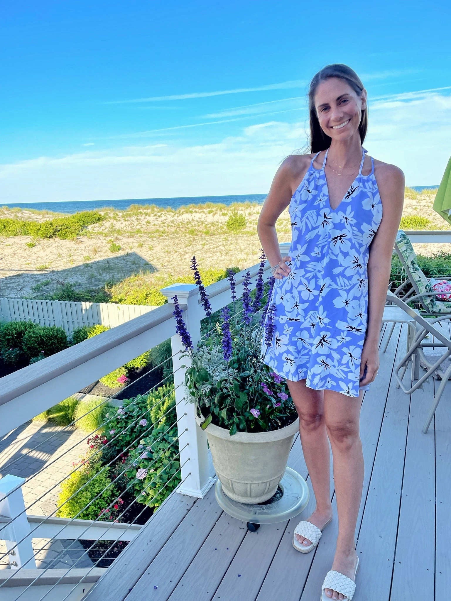 Cape May Dress Hibiscus Lilac Long Lines