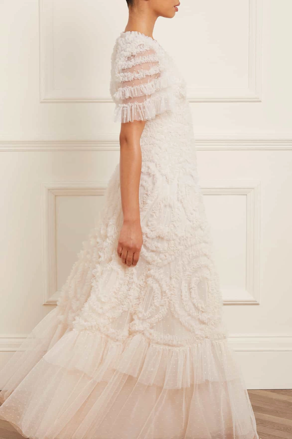 Verity Ruffle V-Neck Gown All Gender Fit