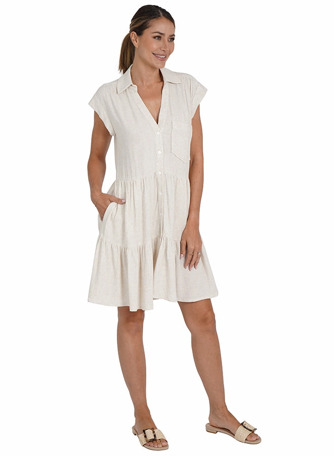 Karla Dress Natural Comfy Detail Breathable-Lining