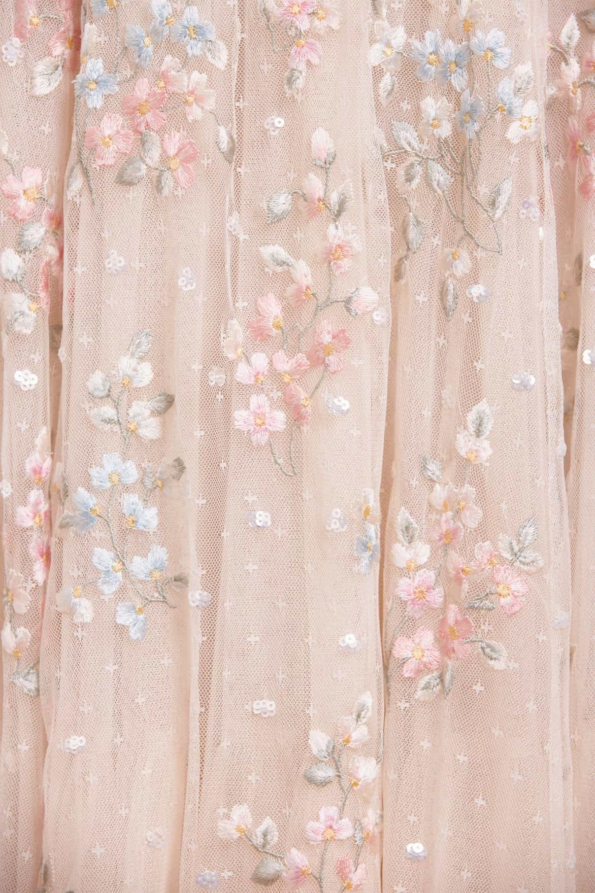 Versailles Ditsy Cape Sleeve Ankle Gown Draped Layer Soft Drape