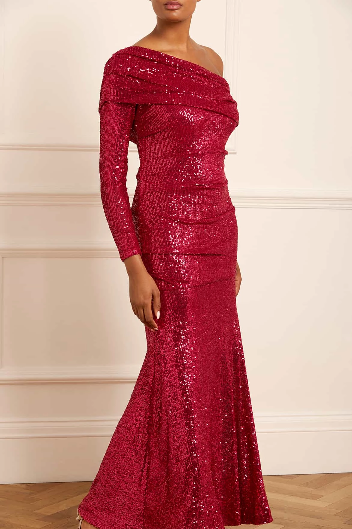 Nova One-Shoulder Ankle Gown Stylish Feel Chic Rhythm