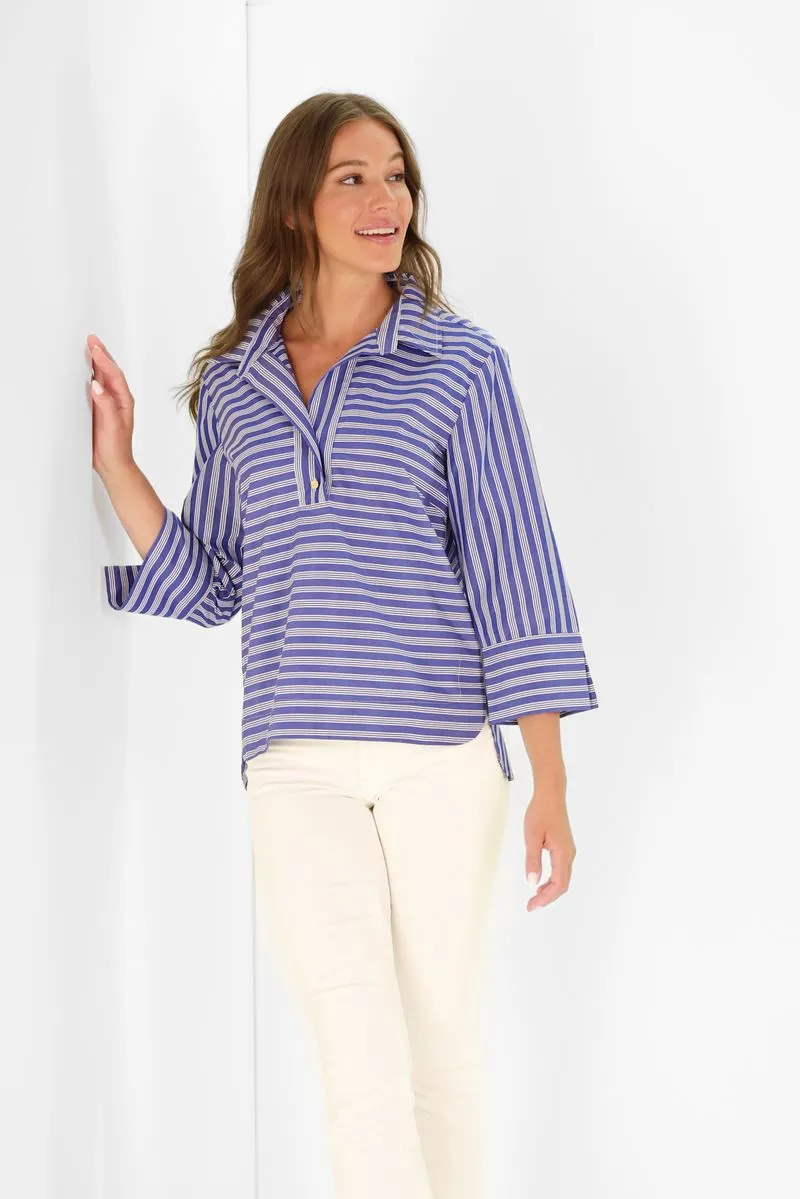 Ultrasoft Inner Lining Toni Top Navy Quad Stripe