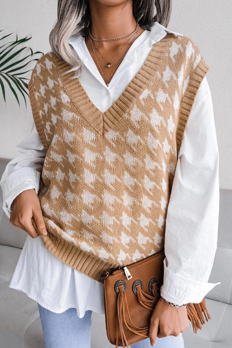 LongWearingComfort WOMEN RIBBED PATTERN SWEAT VEST