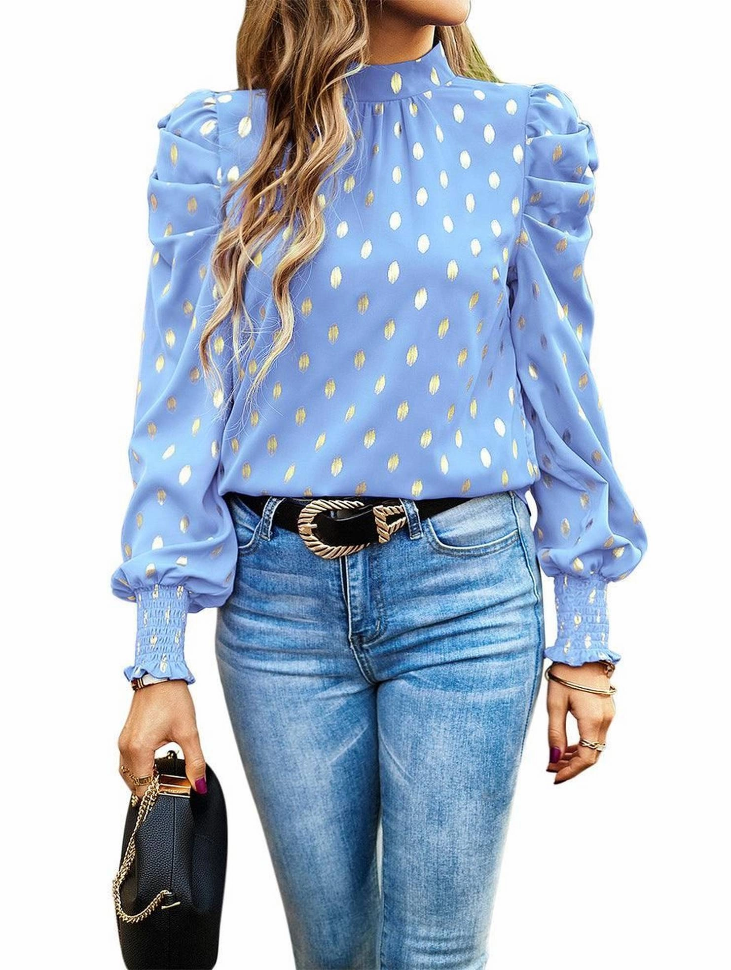 Rolled Hem Detailing Breathable Linen Blend ROUND NECK RUFFLED SLEEVE LOOSE TOP