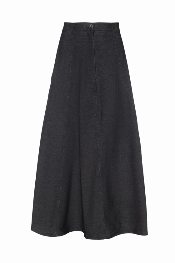 Seamless Edging Maxi length Faves Black Corduroy Maxi A Line Skirt WB5CM1673SL