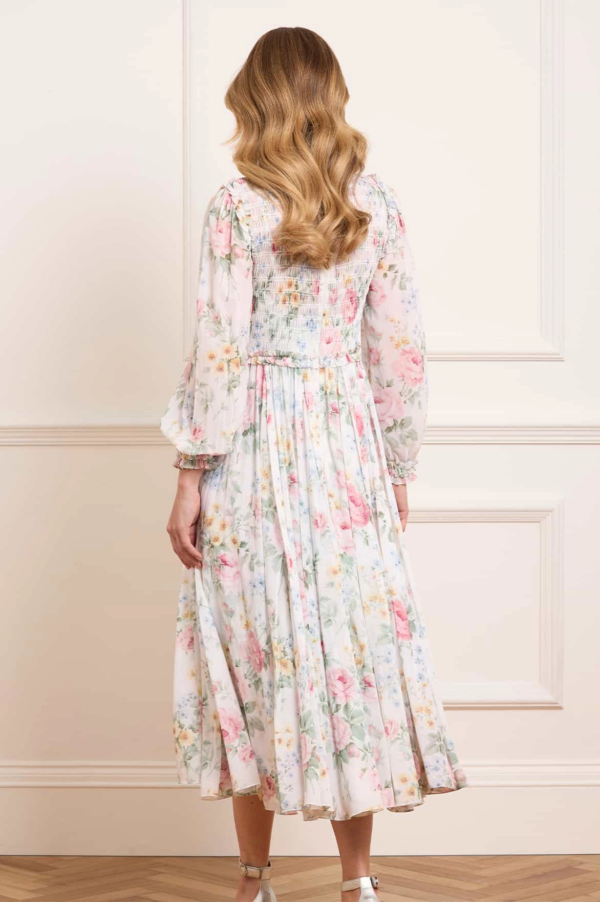 Pompadour Garden Chiffon Smocked Ballerina Dress Style focused All-Season Comfort