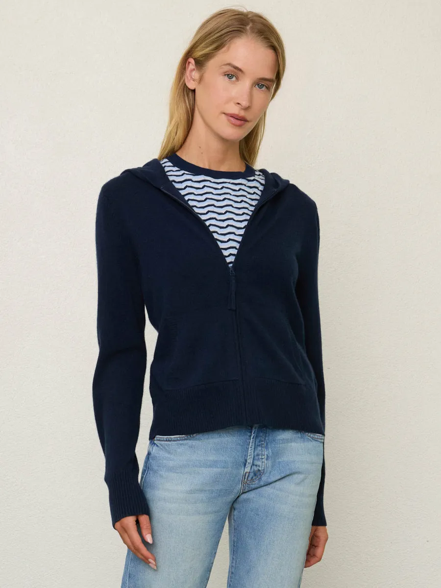 Stretch Knit Fabric FITTED CASHMERE HOODIE