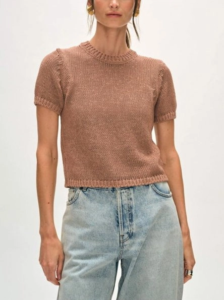 Organic Cotton Tape T-Shirt Clay Sporty Style