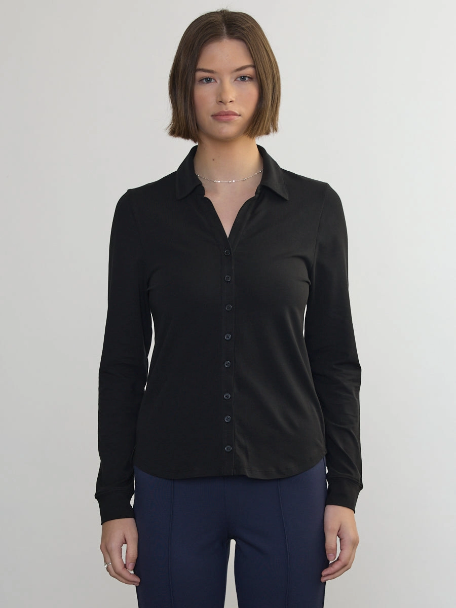 STRETCH PIMA LONG SLEEVE SHIRT Slim Silhouette