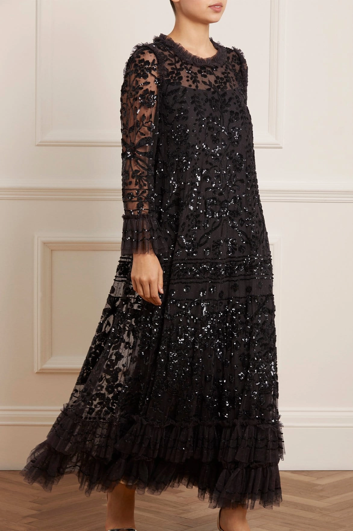 Celia Long Sleeve Ankle Gown Clean Style Lounge Mode