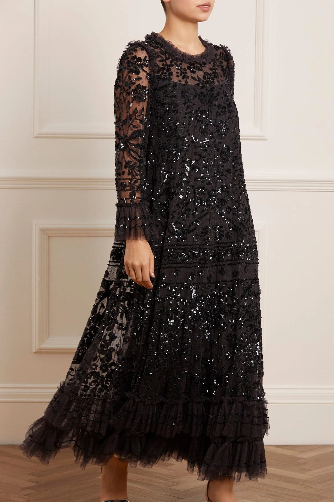 Celia Long Sleeve Ankle Gown Dress-Up Style