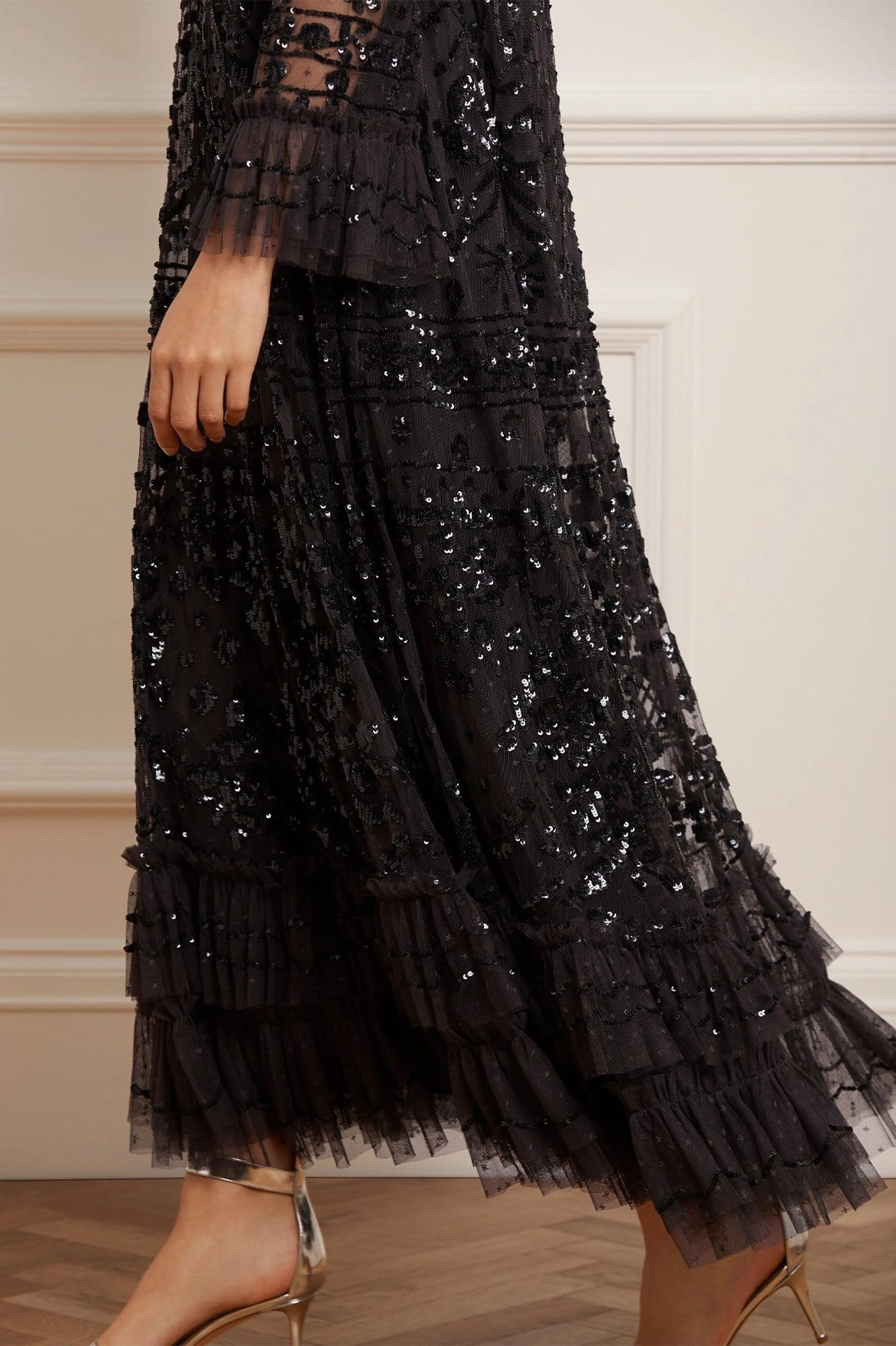 Celia Long Sleeve Ankle Gown Layered Volume relaxed elegance