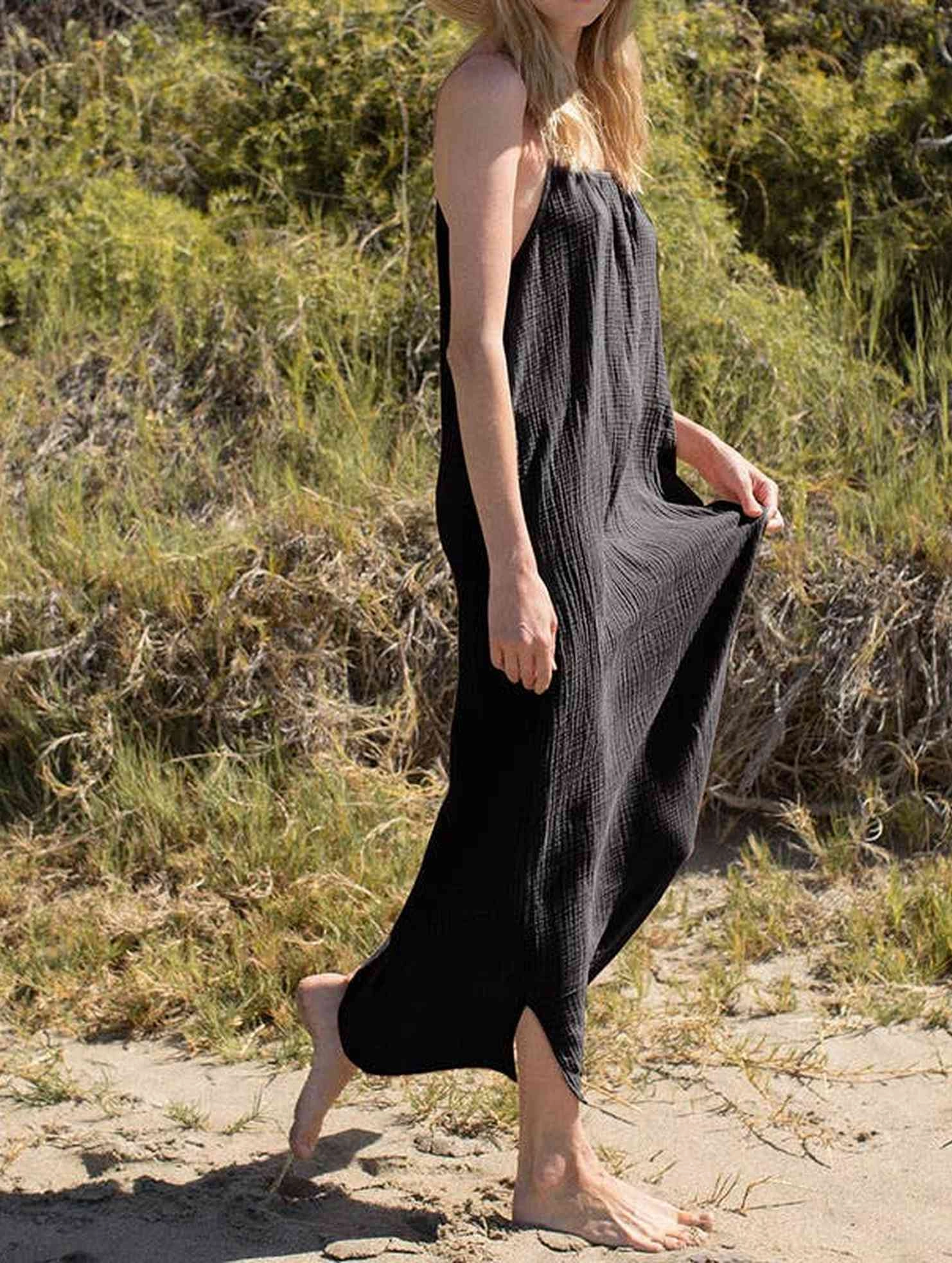 Modern Wear Live Soft DOUBLE COTTON COTTON GAUZE LONG DRESS_CWDMD2170