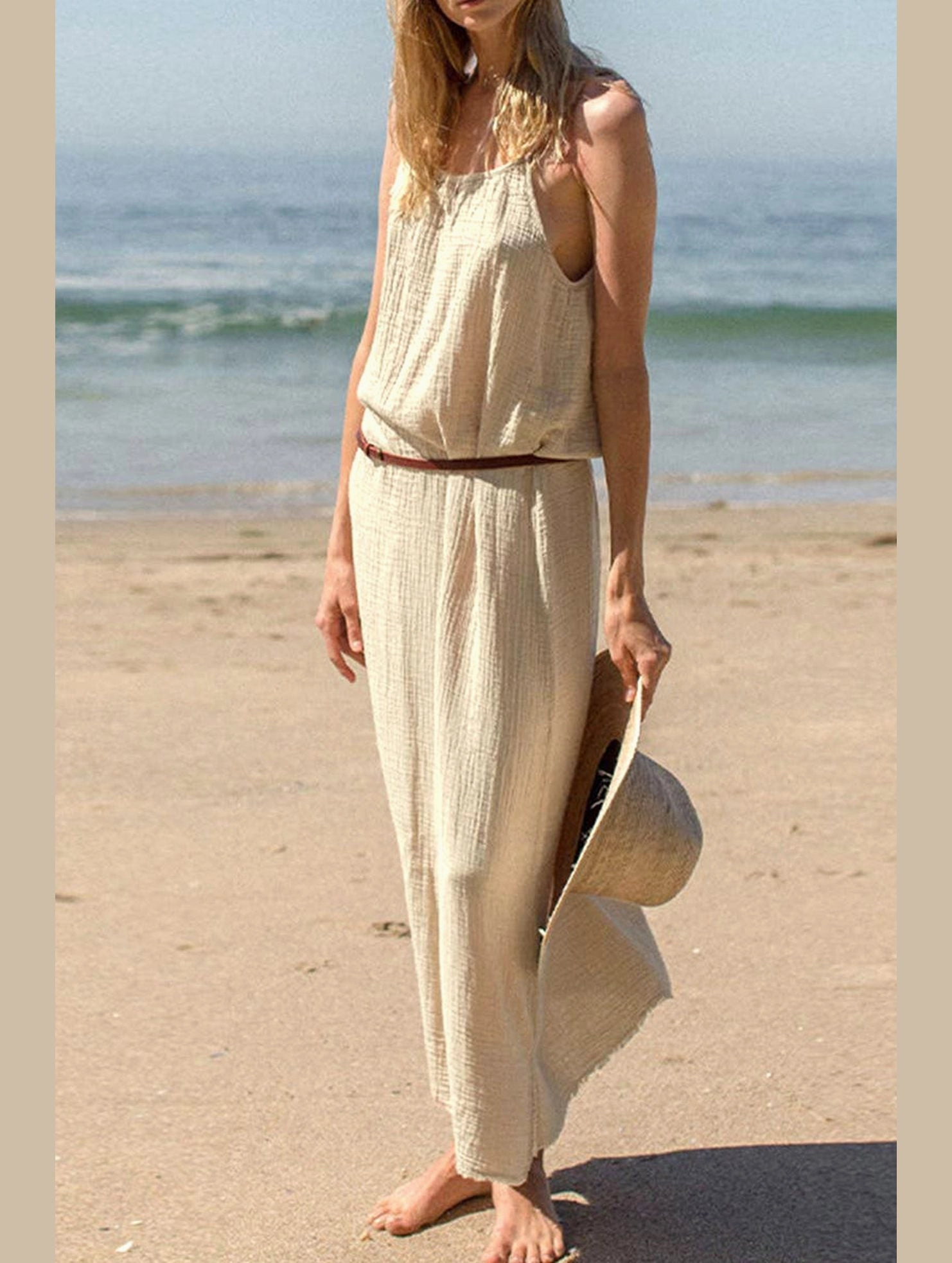 DOUBLE COTTON COTTON GAUZE LONG DRESS_CWDMD2170 Dew Glow LowProfileZipper