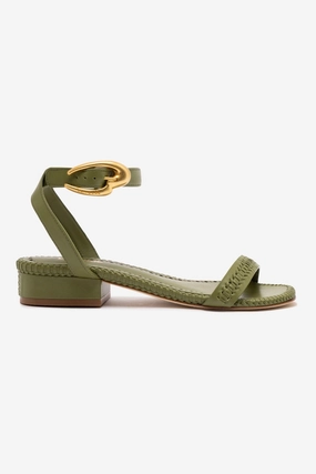 Arch Fit Verona Flat Sandal In Seaweed Leather